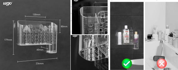 280mm PET Wall Mounted Toothbrush Caddy ISO 9001 Damage Free Basket Holder