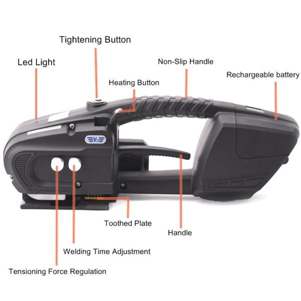 Rechargeable Lithium Battery Powered Automatic Strapping Machine for V3 Carton Pallets