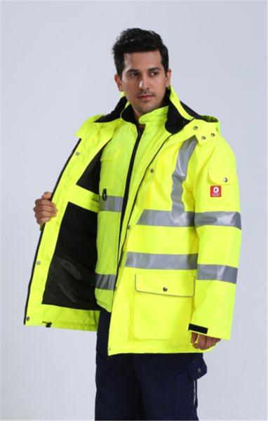 300D Oxford olá! Vis Trench Coat, revestimento 100% da chuva da classe 3 do poliéster