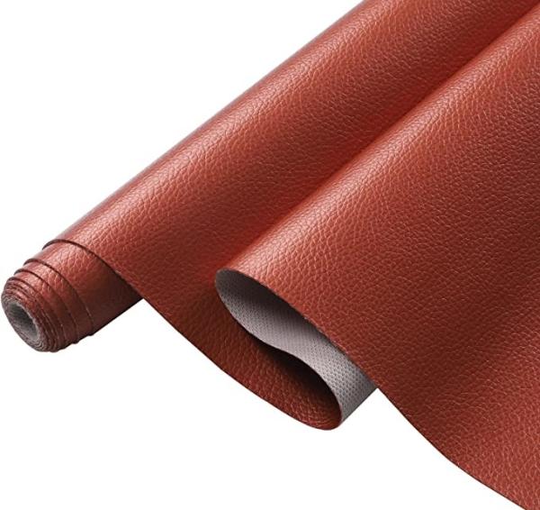 Non Toxic Artificial PVC Leather Waterproof Synthetic For Car Floor Red Yellow
