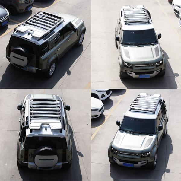 Terra de pouco peso Rover Defender 110 da grade de tejadilho da cesta do portador de bagagem do telhado do carro 2020