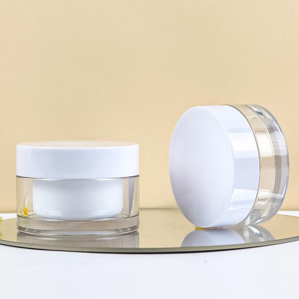 PET Double-Layer Cream Jar 15ml-100ml with Screw Lid