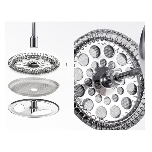 Thermal Insulation Metal French Press 1000ml Double Wall 0.8mm 8 Cup Coffee Plunger