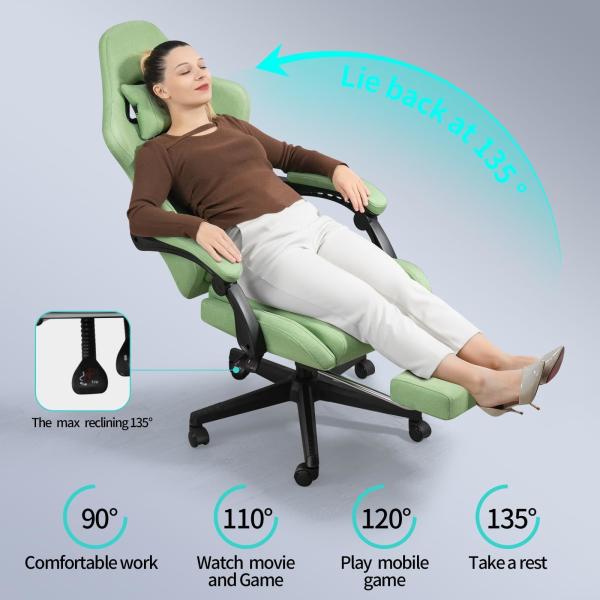 Ergonomic Gaming Chair with Footrest and Massage Maximum Weight Recommendation 300 Pounds