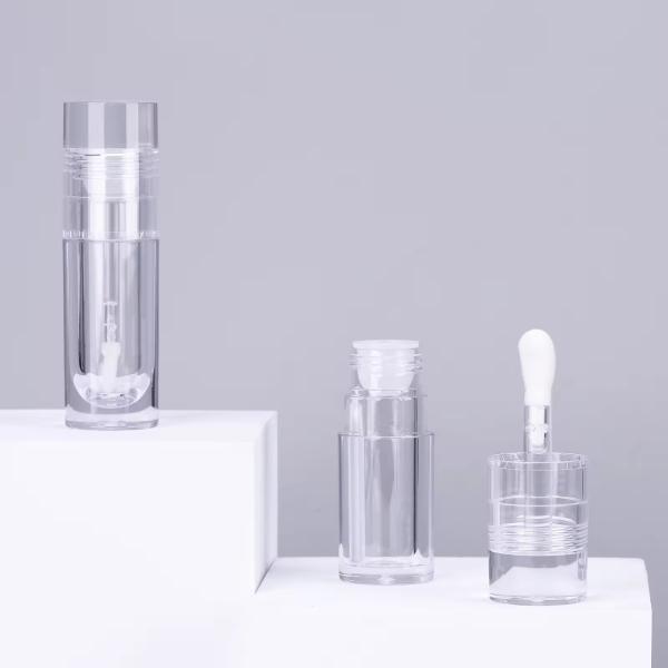 Clear PETG Round Lip Gloss Container Recyclable Plastic Bottle
