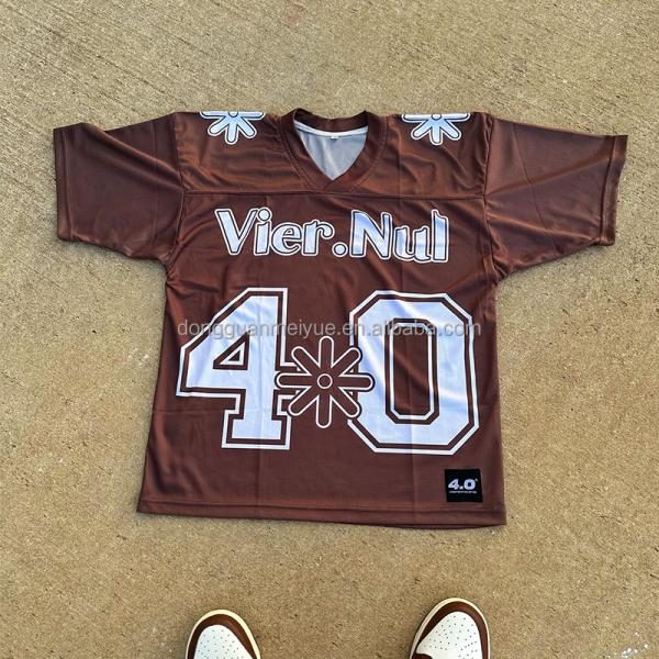 Customized V Neck Mens Streetwear Shirts Mesh Knitted Custom Soccer Shirt 300 Grams