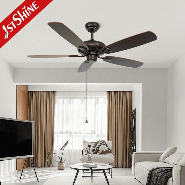 Classic Coffee Color 5 MDF Blades ODM Ventilador de teto com cadeia de puxação de 3 velocidades