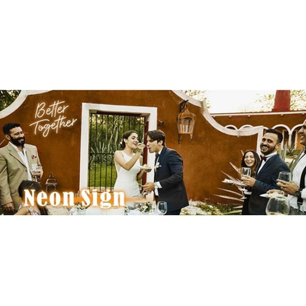 Large Neon Led Wall Light Sign Dimming Switch 12V Engagement Party Decoration Warm White