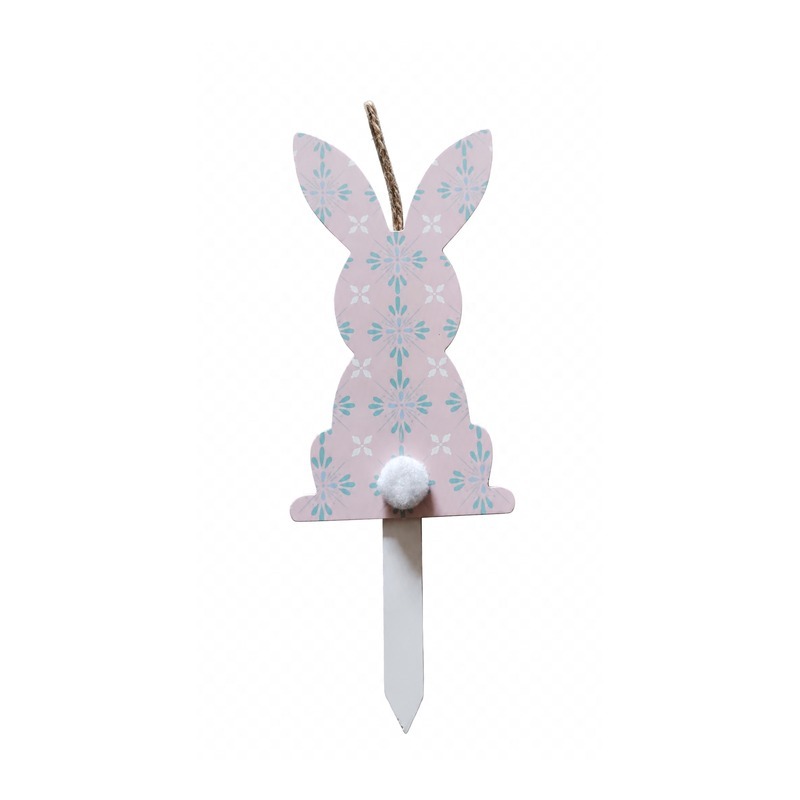 Custom Polka Dot Bunny Hanging Stake with OEM/ODM Services for Seasonal Retail and Customizable Artwork