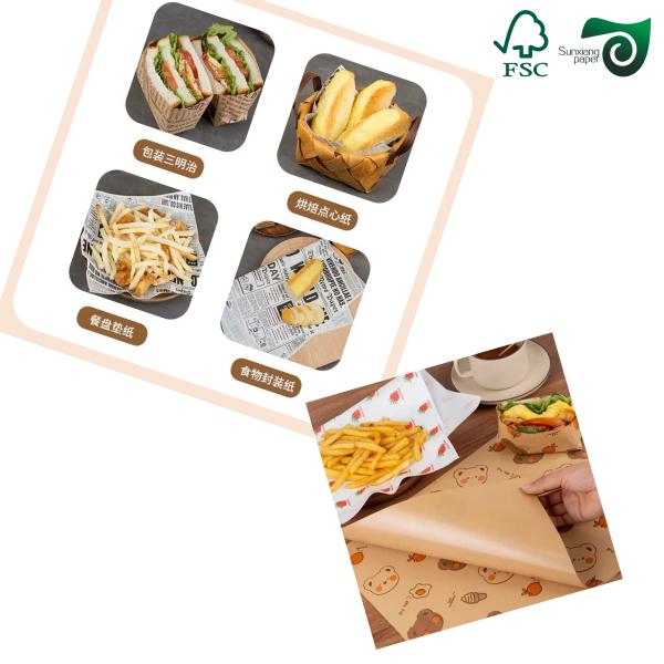 40gsm 50gsm Silicone Oil Paper Greaseproof And High Temperature Resistant Food Grade Paper