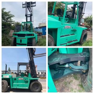 Heavy Lifting Used Mitsubishi 10 Ton Diesel Forklift FD100 Pneumatic Tire