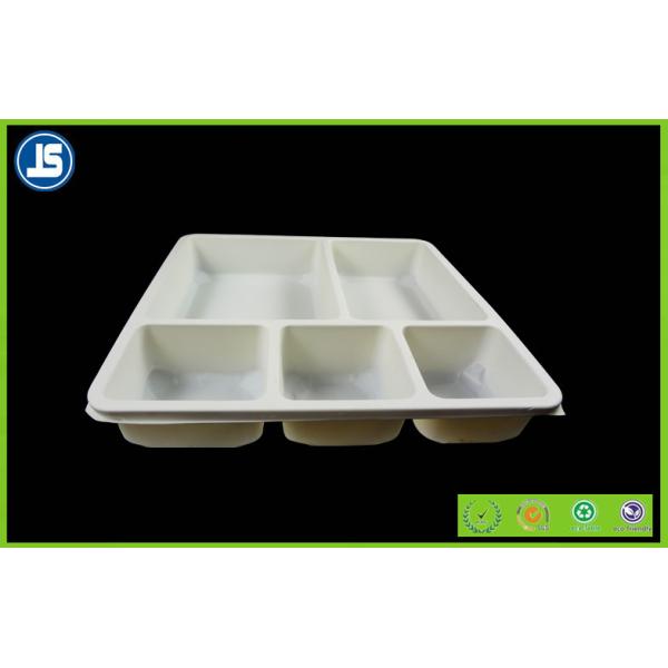 Disposable Biodegradable Food Trays 5 Compartment Tray Made From Corn Starch