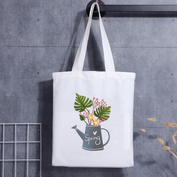 Ladies Shoulder Shopping Cotton Canvas Tote Bag Custom Printed Logo