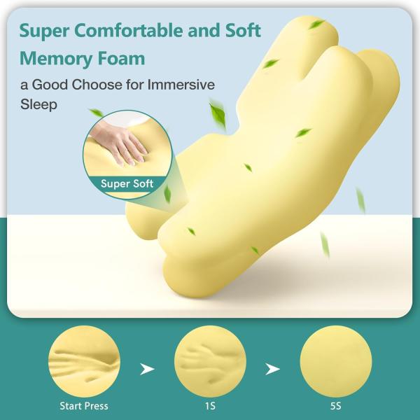 100% Polyester Neck Pillow for Neck Pain Relief Woven Orthopedic Contour Support Pillows