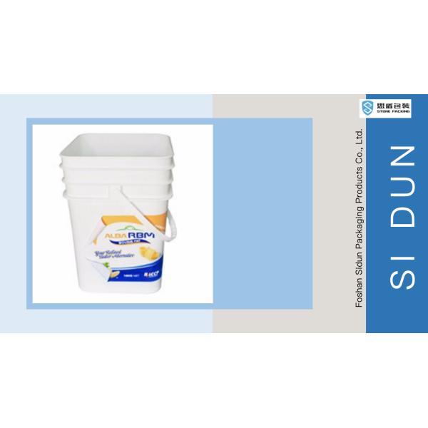 Stick Label 20 Litre Paint Bucket White Paint Square Plastic Bucket