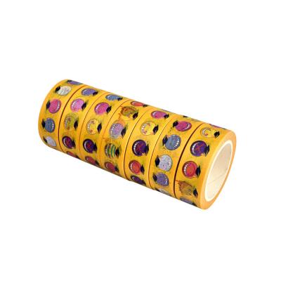 Fita de papel de Washi do teste padrão do alimento, mascaramento amarelo da variedade DIY da fita de Washi