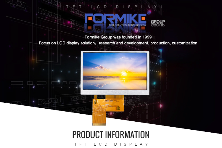 RoHS 800x480 4.3 Inch IPS TFT LCD Display 40 Pin With Touch Screen 24 BIT RGB Interface
