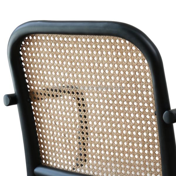 Antique Design Wooden Rattan Back Dining Arm Chair for OEM/ODM and Leisure Chair Style