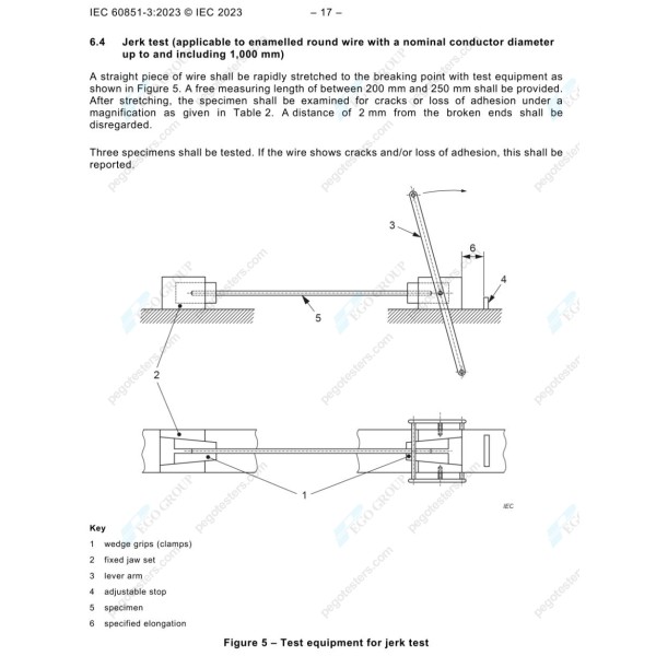IEC60851-3 Enamelled Round Wire Jerk Test Apparatus Max Operating Pressure 0.8Mpa
