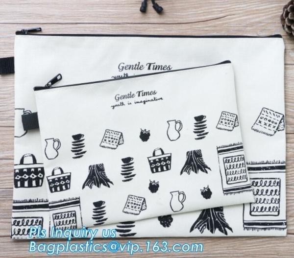 Solid Color Canvas Pencil Case Stationery Pencil Bag, Canvas stationery storage bag, retro canvas bags student stationer