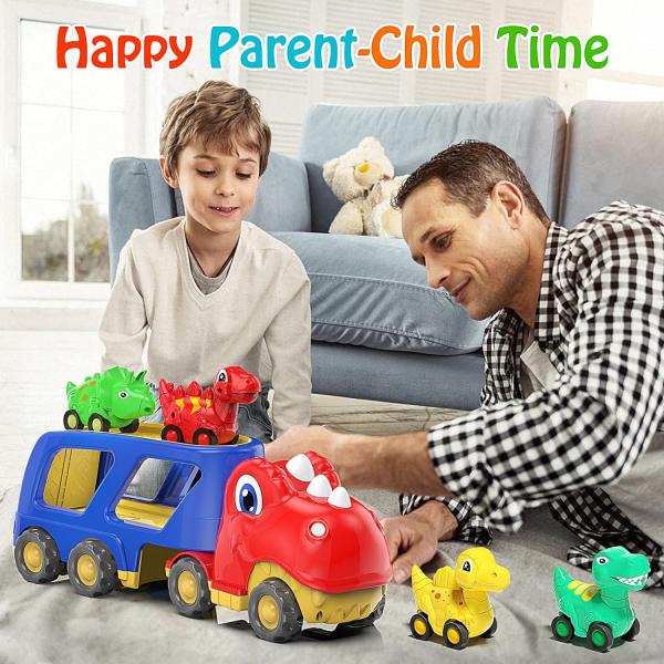 Bateria livre de atrito Power Dino transporte de transporte de caminhão Ideal para 18M Meninos 1 24 escala