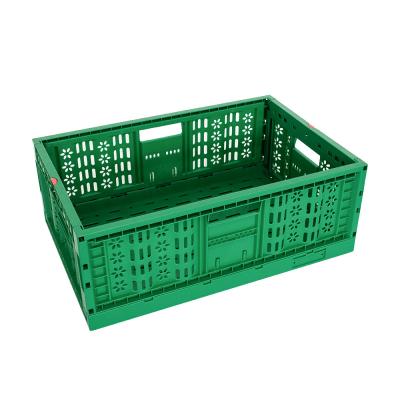 Cesto de armazenamento dobrável de plástico ventilado para conveniência de loja e transporte