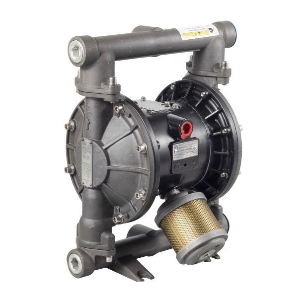 1 Aluminum Air-Powered Diaphragm Pump with 120psi Max Pressure and 40gpm Flow for Wastewater Treatment