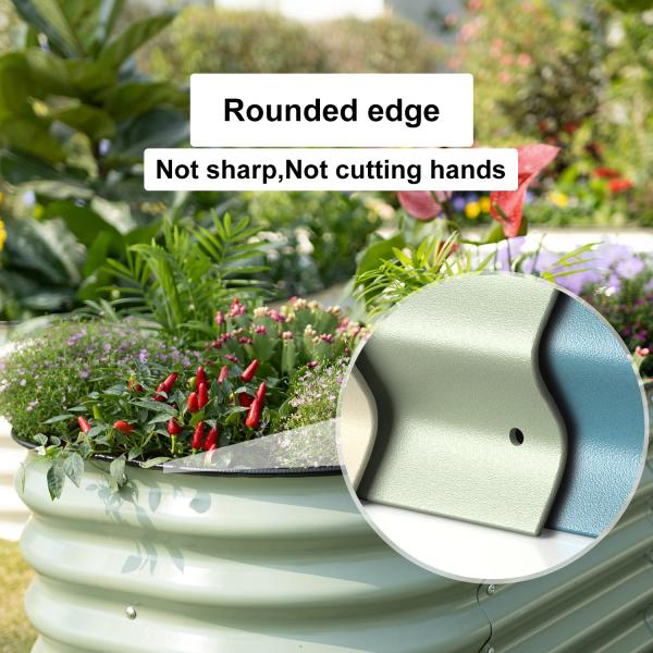 High Strength 8*3.5*1.5Ft Galvanized Oval Raised Bed Kit For Gardening
