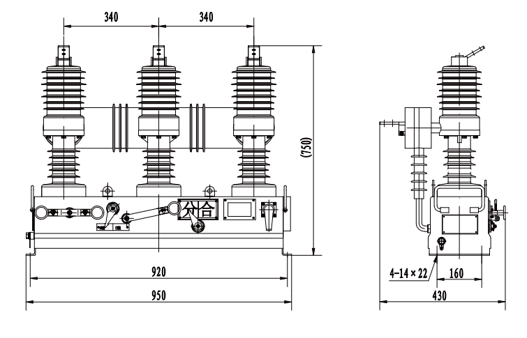 ZW32-12 Outdoor High Voltage Vacuum Circuit Breaker with 12kV Rated Voltage and Capacitive Power Taking