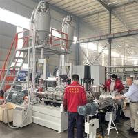 Ligne de production d'extrusion de tuyaux d'alimentation en eau gazeuse en plastique avec moteur de 80 kW et moule de tuyaux à trois couches