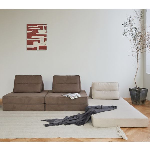 Modern Home Furniture Vacuum Packing Sofa Small Tofu Block Module Fabric Foldable Couch Compressed Sofa for Living Room