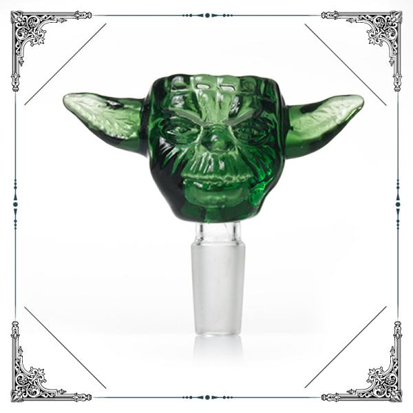 14MM 18MM Skull Joint Water Bong Accessories Clear Green Color