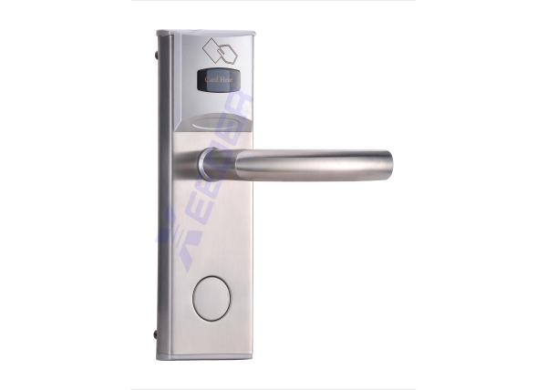 Silver Hotel Room Door Locks , Hotel Door Hardware 40mm-50mm Thickness