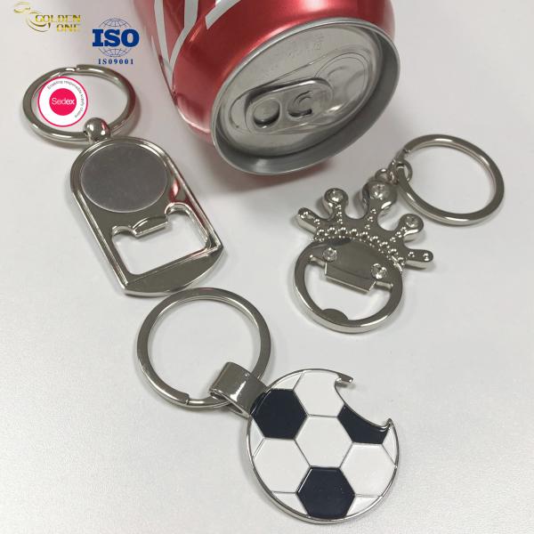 Print Custom Logo Keyring , Zinc Alloy Laser Engrave Beer Opener Keychain