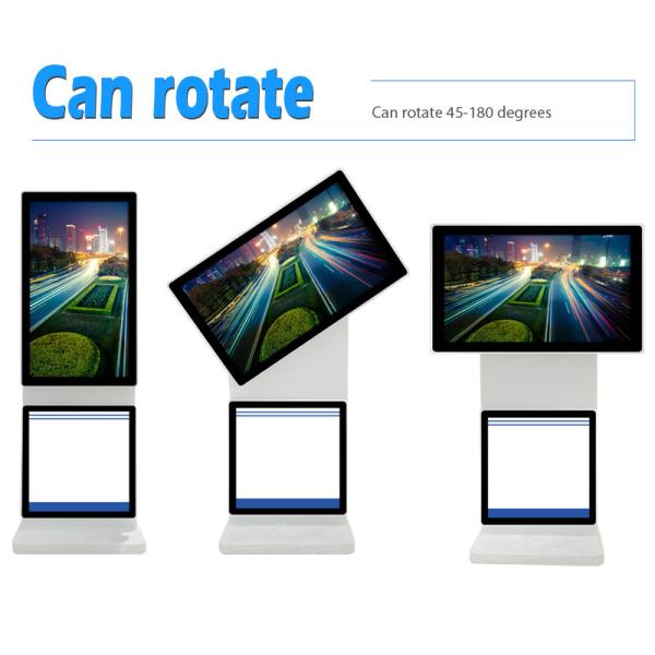 Rotating Digital Poster Touch Screen Monitor Floor Stand , High Resolution Digital Kiosk Display