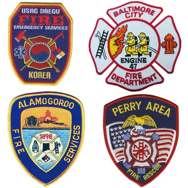 9 Colors 228.6mm Custom Fire Department Patches For Dressing