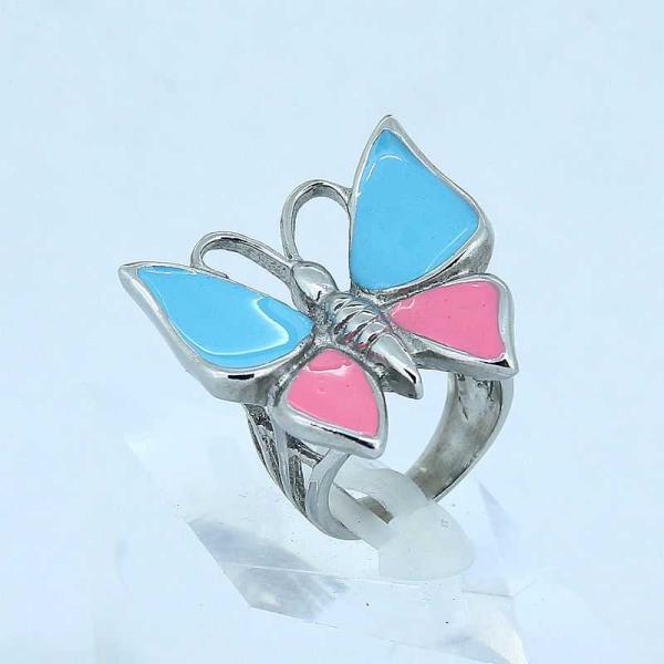Tagor Jewelry Fashion 316L Stainless Steel Ring With Enamel LRX175