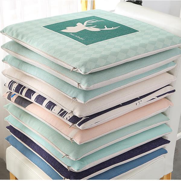 PP Cotton Filling Plush Seat Cushions Square Shape Nordic Style Skin Friendly