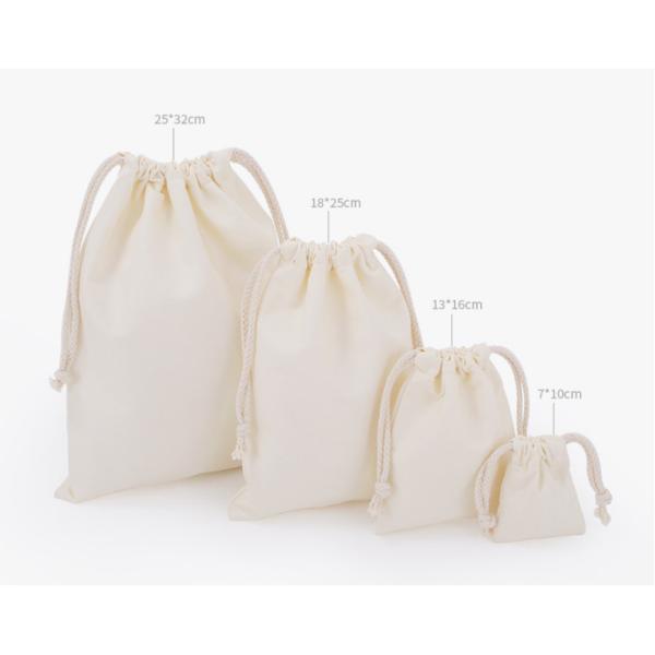 Shopping Storage Washable Biodegradable Food Safe 100% Natural Cotton Muslin Bags Bulk