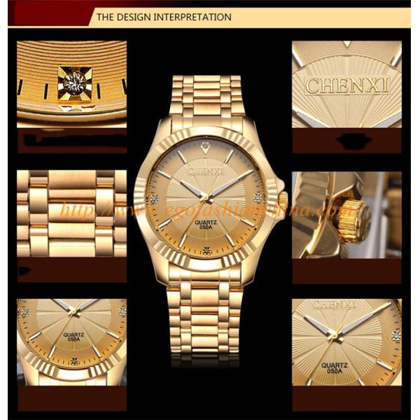 050A Stainless Steel Watch Black White Gold Watch Golden Watch Luxury Watch Gift Watches