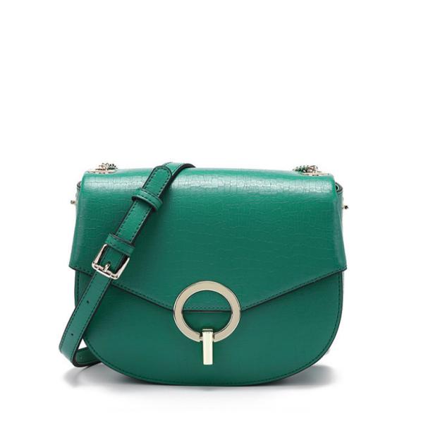 Genuine Leather Saddle Bags Fashion Cowhide Handbag for Women  Cross-body Bags