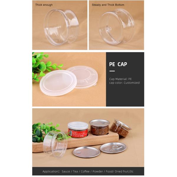 Embossing Logo Clear Plastic Cylinder , Flower Easy Open Pop Top Aluminum EOE Lid Plastic Can