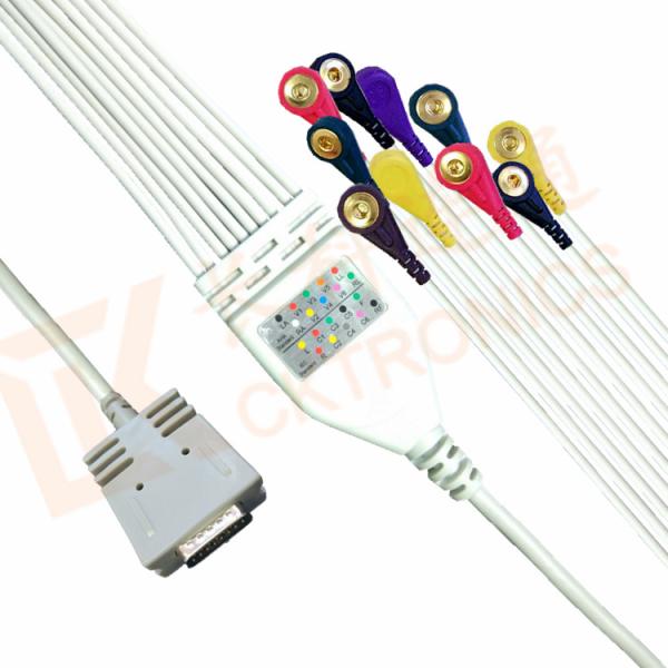 Burdick EK 10 Ecg Monitor Cable One Piece Ecg Cable 10 Leadwires Snap IEC