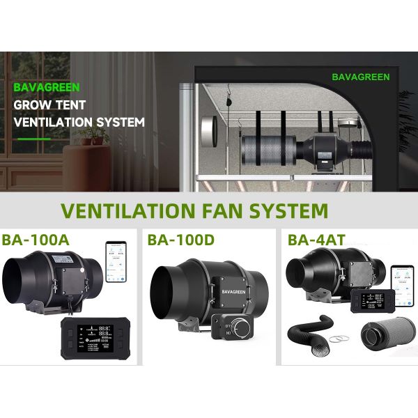 Ventilation Fan WIFI APP Smart Inline Booster Duct Fan Quiet EC Motor Energy Saving 4 Inch 35W Power with Low Noise and High Airflow