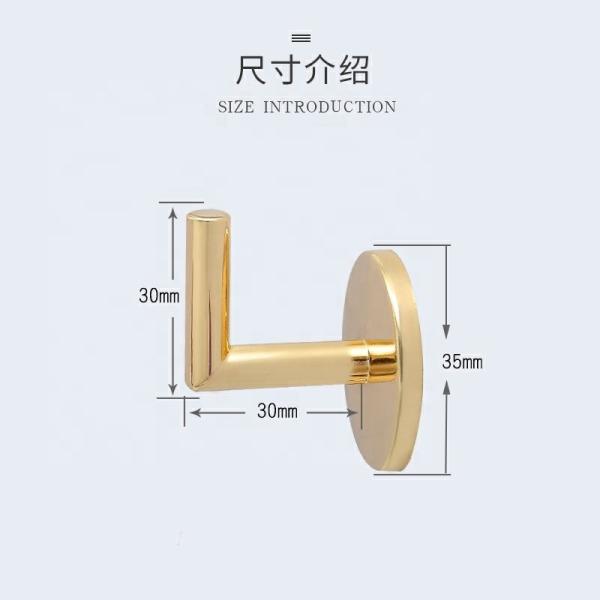 Golden Color Decorative Curtain Wall Hooks Simple Luxury Style With Rope