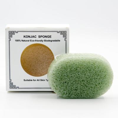 Esponja Konjac oval do chá EN71 verde