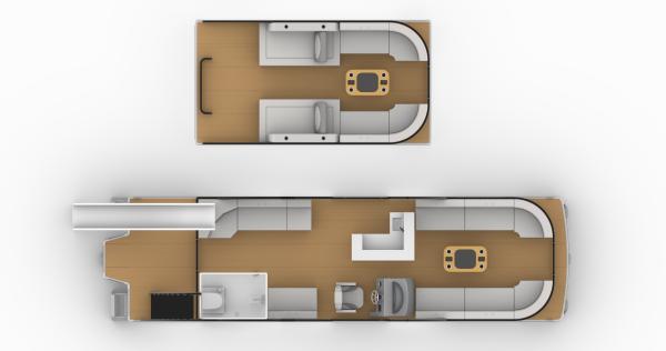 22-26 Barge à deux étages de type ponton en aluminium