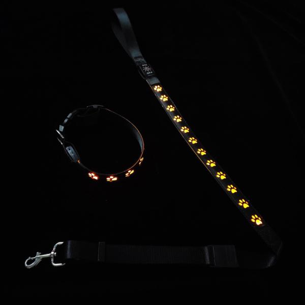 Rechargeable Led Dog Leash Illuminating Walking Night Glowing USB Rivet Decoration