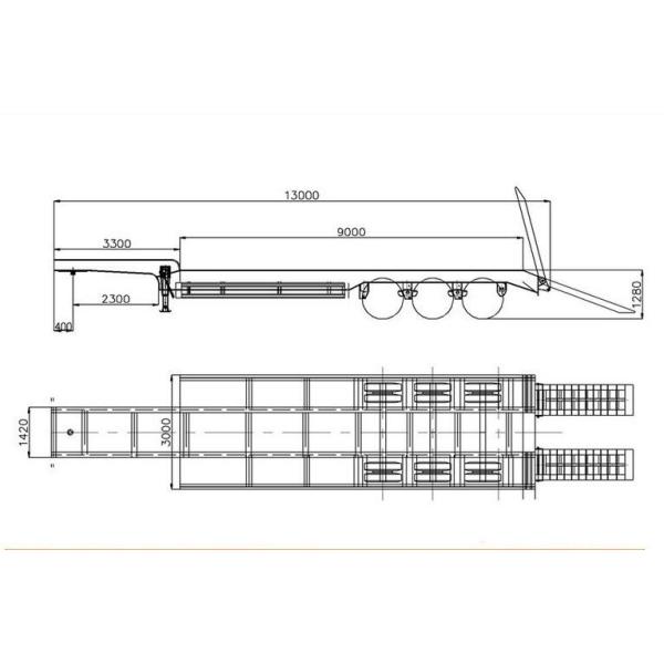 Заменяемый King Pin 2-5 Axle Gooseneck Heavy Duty Loader Нижний плоский полуприцеп