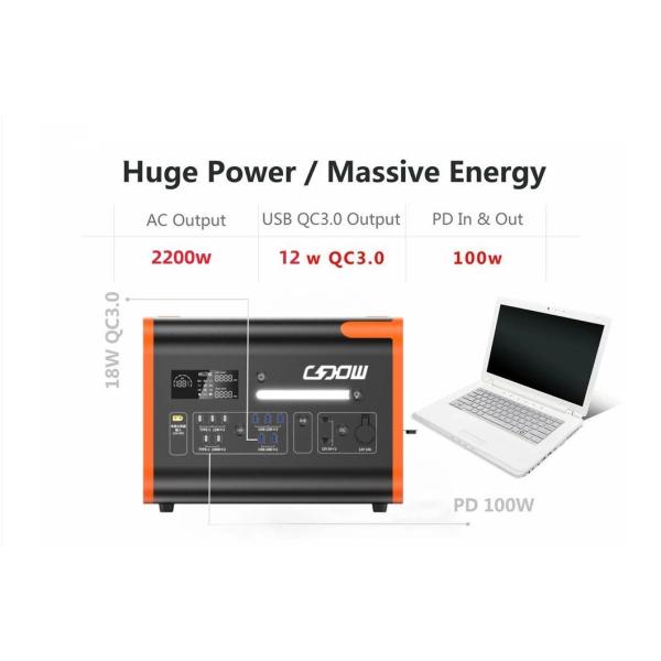 AT22 40ah 2048wh/2400W Outdoor Camping Energy Storage High Power Portable Power Station